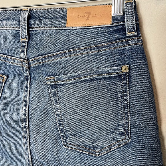 7 For All Mankind Luxe Vintage high waist ankle skinny jeans with gold stripe. - Picture 5 of 6